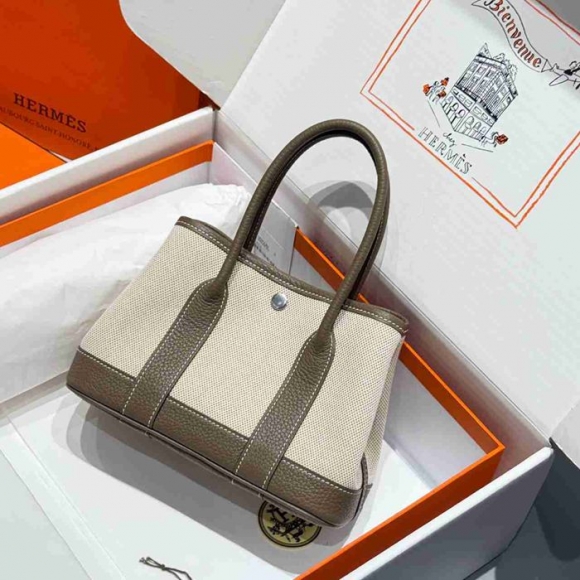 HERMES ガーデン 23cm 象グレー ハンドバッグ セミハンドメイド 23cm Garden 23cm サイズ:23cm HERMES ガーデン 23cm 象グレー ハンドバッグ セミハンドメイド 23cm Garden 23cm サイズ:23cm