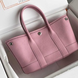 HERMES ガーデン カーフレザー 桜ピンク ハンドバッグ セミハンドメイド 18cm Garden サイズ:18cm