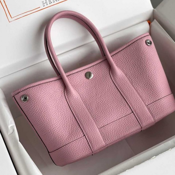 HERMES ガーデン カーフレザー 桜ピンク ハンドバッグ セミハンドメイド 18cm Garden サイズ:18cm HERMES ガーデン カーフレザー 桜ピンク ハンドバッグ セミハンドメイド 18cm Garden サイズ:18cm