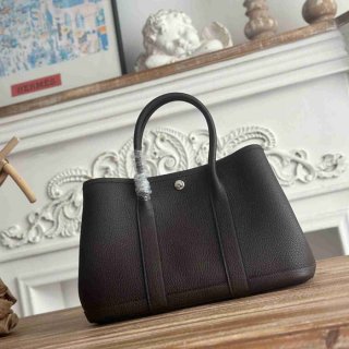 HERMES ガーデン 30cm カーフレザー エボニー色 ハンドバッグ セミハンドメイド 30cm Garden 30cm サイズ:30cm