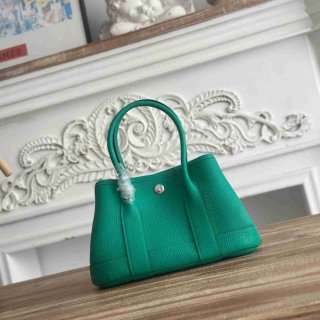 HERMES ガーデン 23cm カーフレザー ミントグリーン ハンドバッグ セミハンドメイド 23cm Garden 23cm サイズ:23cm