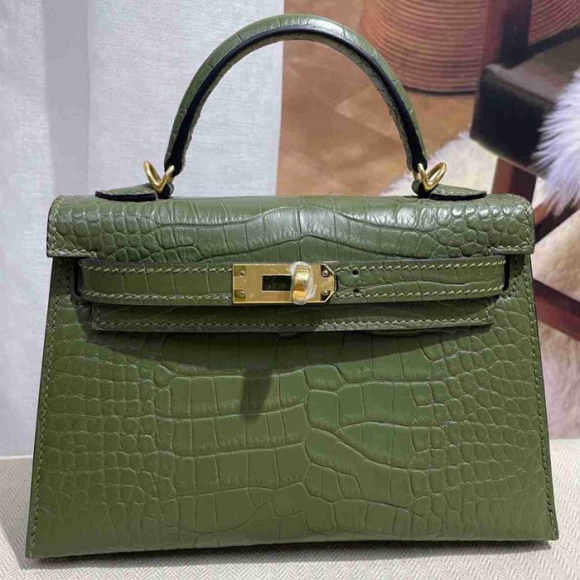 HERMES ケリー 19cm ワニ革 ショルダーバッグ 高品質 金具ゴールド 19cm Kelly 19cm サイズ:19cm HERMES ケリー 19cm ワニ革 ショルダーバッグ 高品質 金具ゴールド 19cm Kelly 19cm サイズ:19cm