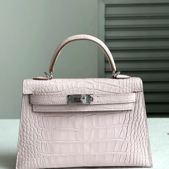 HERMES ケリー 19cm ワニ革 パープル ショルダーバッグ 高品質 19cm Kelly 19cm サイズ:19cm HERMES ケリー 19cm ワニ革 パープル ショルダーバッグ 高品質 19cm Kelly 19cm サイズ:19cm