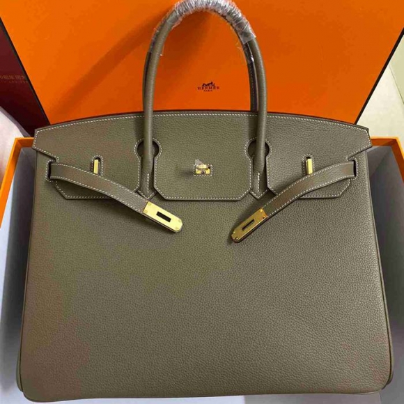 HERMES バーキン 40cm カーフレザー 象グレー ハンドバッグ セミハンドメイド 金具ゴールド/シルバー 40cm Birkin 40cm サイズ:40cm HERMES バーキン 40cm カーフレザー 象グレー ハンドバッグ セミハンドメイド 金具ゴールド/シルバー 40cm Birkin 40cm サイズ:40cm