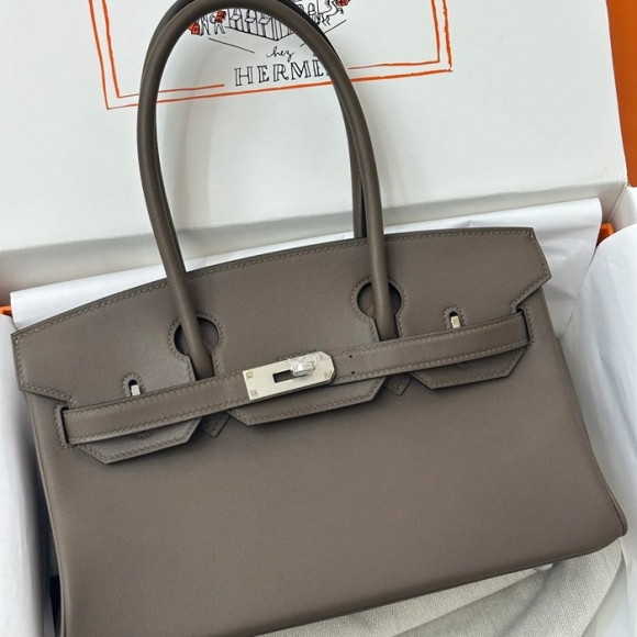 HERMES バーキン 29cm カーフスキン グレー 斜め掛けバッグ 新作 セミハンドメイド 29cm Birkin 29cm サイズ:29cm HERMES バーキン 29cm カーフスキン グレー 斜め掛けバッグ 新作 セミハンドメイド 29cm Birkin 29cm サイズ:29cm
