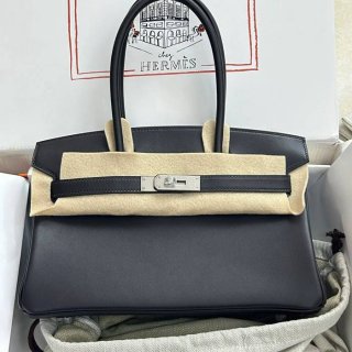 HERMES バーキン 29cm カーフスキン ブラック 斜め掛けバッグ セミハンドメイド 高級感 29cm Birkin 29cm サイズ:29cm HERMES バーキン 29cm カーフスキン ブラック 斜め掛けバッグ セミハンドメイド 高級感 29cm Birkin 29cm サイズ:29cm