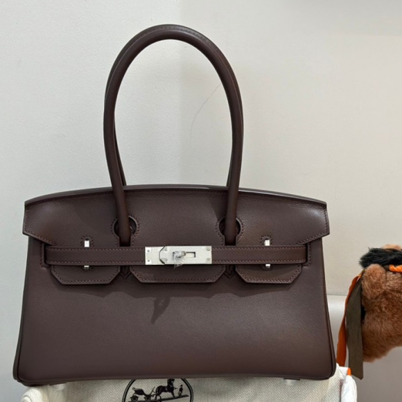 HERMES バーキン 29cm カーフスキン エボニー色 ショルダーバッグ セミハンドメイド 金具シルバー 29cm Birkin 29cm サイズ:29cm HERMES バーキン 29cm カーフスキン エボニー色 ショルダーバッグ セミハンドメイド 金具シルバー 29cm Birkin 29cm サイズ:29cm