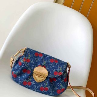 LOUIS VUITTON M13680 牛皮 モノグラム デニム ハンドバッグ 27x18cm サイズ:27x18cm