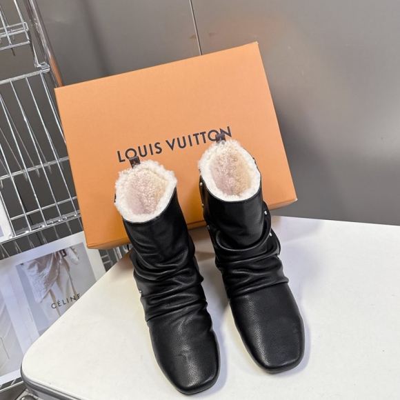 【LOUISVUITTON】スタックブーツレザーブーツショートブーツメンズレディース 【LOUISVUITTON】スタックブーツレザーブーツショートブーツメンズレディース