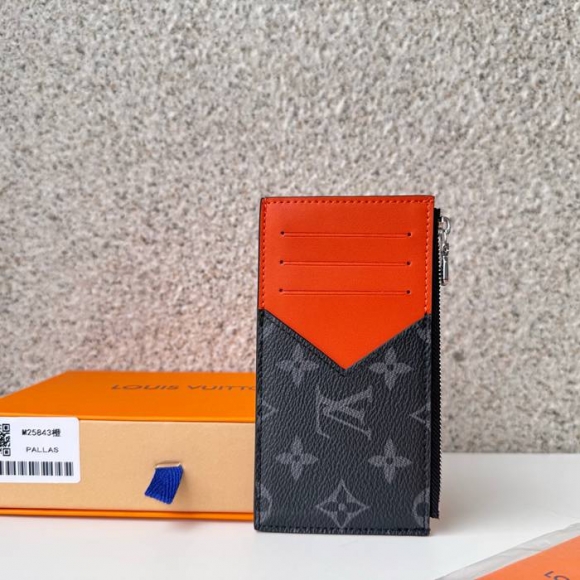 LOUIS VUITTON M25843 コインカードケース モノグラムエクリプス×オレンジ サイズ:8x14.5cm LOUIS VUITTON M25843 コインカードケース モノグラムエクリプス×オレンジ サイズ:8x14.5cm