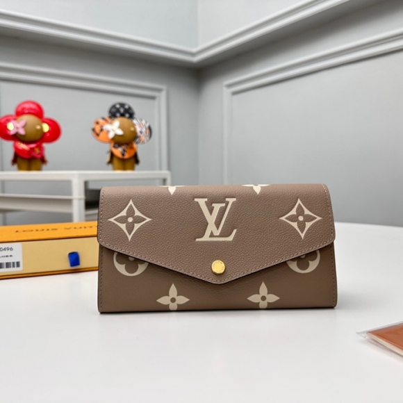 LOUIS VUITTON M80496 サラ長財布 モノグラムアンプラント ベージュ サイズ:19x10.5cm LOUIS VUITTON M80496 サラ長財布 モノグラムアンプラント ベージュ サイズ:19x10.5cm
