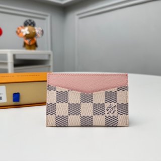 LOUIS VUITTON N60286 デイリーカードケース ダミエアズール ピンク サイズ:11x7x0.5cm