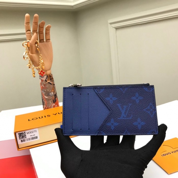 LOUIS VUITTON M30270 コインカードケース タイガ×モノグラム ブルー サイズ:8x14.5cm LOUIS VUITTON M30270 コインカードケース タイガ×モノグラム ブルー サイズ:8x14.5cm