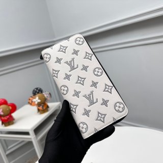 LOUIS VUITTON M83381 縦型ジッピー長財布 モノグラムシャドウ アイボリー サイズ:20x10cm