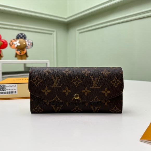 LOUIS VUITTON M60697 エミリー長財布 モノグラム パープルレッド サイズ:19x10cm LOUIS VUITTON M60697 エミリー長財布 モノグラム パープルレッド サイズ:19x10cm