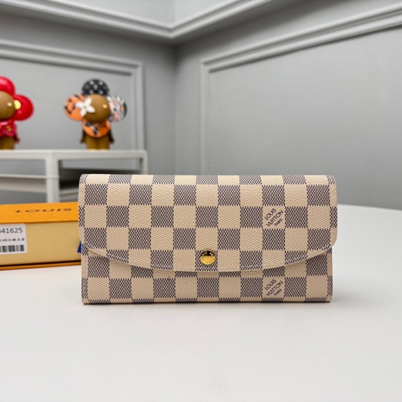 LOUIS VUITTON N41625 エミリー長財布 ダミエアズール ピンク金具 サイズ:19x10cm LOUIS VUITTON N41625 エミリー長財布 ダミエアズール ピンク金具 サイズ:19x10cm