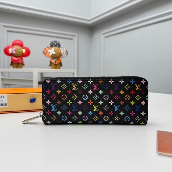 LOUIS VUITTON M13408 クレマンス長財布 村上隆コラボ ブラックマルチ サイズ:20x9cm LOUIS VUITTON M13408 クレマンス長財布 村上隆コラボ ブラックマルチ サイズ:20x9cm