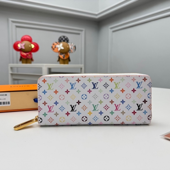LOUIS VUITTON M13408 クレマンス長財布 村上隆コラボ ホワイトマルチ サイズ:20x9cm LOUIS VUITTON M13408 クレマンス長財布 村上隆コラボ ホワイトマルチ サイズ:20x9cm