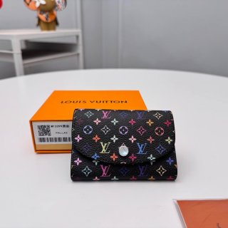 LOUIS VUITTON M13399 ロザリーゼロ財布 村上隆コラボ ブラックマルチ サイズ:11x8x2.5cm LOUIS VUITTON M13399 ロザリーゼロ財布 村上隆コラボ ブラックマルチ サイズ:11x8x2.5cm