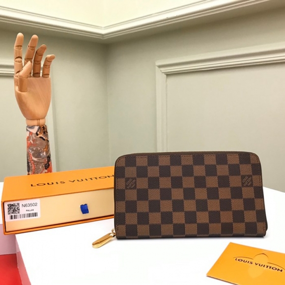LOUIS VUITTON N63502 ジッピーオーガナイザー ダミエエベン サイズ:21x12cm LOUIS VUITTON N63502 ジッピーオーガナイザー ダミエエベン サイズ:21x12cm