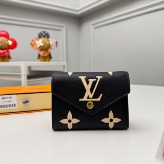 LOUIS VUITTON M80968 ヴィクトリーヌ財布 モノグラムアンプラント ブラック サイズ:12x9.5x2.5cm