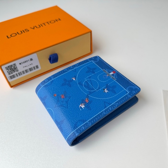 LOUIS VUITTON M26801 スレンダー財布 モノグラム スポーツシーン ブルー サイズ:11x8.5cm