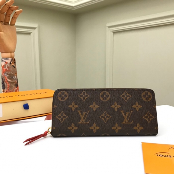 LOUIS VUITTON M60742 クレマンス長財布 モノグラム レッド サイズ:19cm LOUIS VUITTON M60742 クレマンス長財布 モノグラム レッド サイズ:19cm