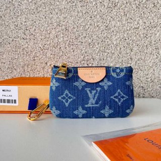 LOUIS VUITTON M82961 キーケース モノグラムジャカードデニム ブルー サイズ:12x7x1.5cm