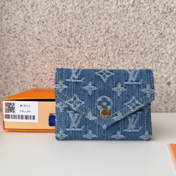 LOUIS VUITTON M13212 ヴィクトリーヌ財布 モノグラムデニム サイズ:12x2.5x9.5cm LOUIS VUITTON M13212 ヴィクトリーヌ財布 モノグラムデニム サイズ:12x2.5x9.5cm