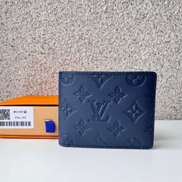 LOUIS VUITTON M14787 マルチプル短財布 モノグラムシャドウ ブルー サイズ:11.5x9x1.5cm LOUIS VUITTON M14787 マルチプル短財布 モノグラムシャドウ ブルー サイズ:11.5x9x1.5cm