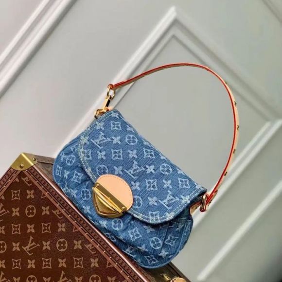 LOUIS VUITTON M46829 キャンバス モノグラム デニム ショルダーバッグ レディースショルダーハンド 27x18cm サイズ:27x18cm
