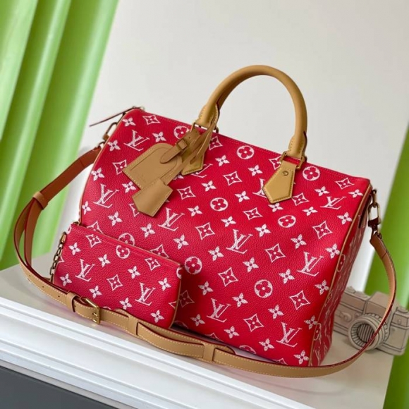 LOUIS VUITTON M24420 スピーディーP9 オールレザーまくらバッグ サイズ:40x26x23cm