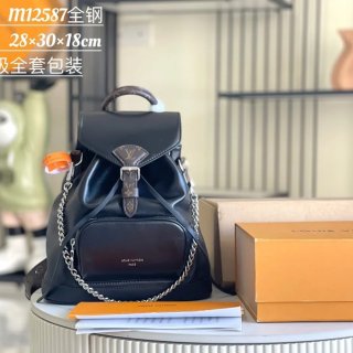 LOUIS VUITTON M12587 牛皮 ブラック ハンドバッグ リュック 30x28x18cm サイズ:30x28x18cm LOUIS VUITTON M12587 牛皮 ブラック ハンドバッグ リュック 30x28x18cm サイズ:30x28x18cm