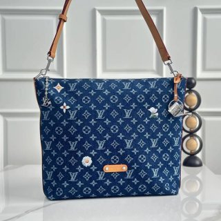 LOUIS VUITTON M27555 デニム モノグラム ブルー ショルダーバッグ レディースショルダー手提げチェーン 48x38x14cm サイズ:48x38x14cm LOUIS VUITTON M27555 デニム モノグラム ブルー ショルダーバッグ レディースショルダー手提げチェーン 48x38x14cm サイズ:48x38x14cm