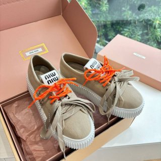 【MIUMIU】2026春夏新作NEWBALANCEコラボスニーカーキャンバススニーカーレディース
