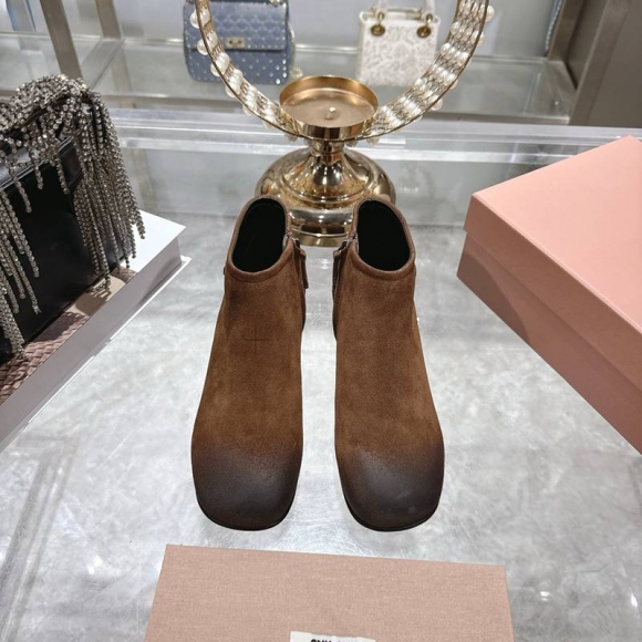 【MIUMIU】2026SSショートブーツレザーブーツレディース 【MIUMIU】2026SSショートブーツレザーブーツレディース