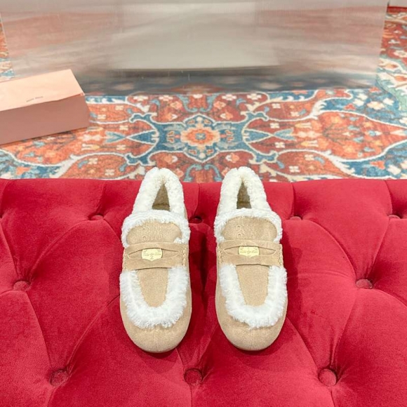 【MIUMIU】ウールローファードライビングシューズレディース 【MIUMIU】ウールローファードライビングシューズレディース