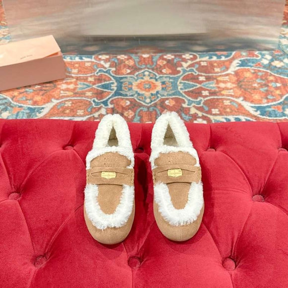 【MIUMIU】ウールローファードライビングシューズレディース 【MIUMIU】ウールローファードライビングシューズレディース