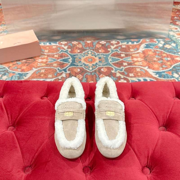 【MIUMIU】ウールローファードライビングシューズレディース 【MIUMIU】ウールローファードライビングシューズレディース