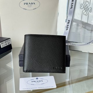 PRADA 2M0513 メンズ短財布 荔枝紋牛皮 サイズ:11x9.5cm