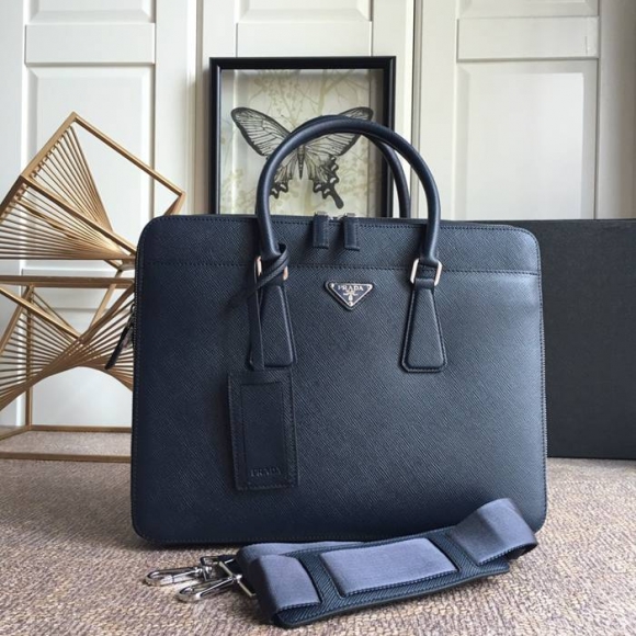 PRADA 最新メンズバッグ 0366B 青 サイズ:36.5x28cm PRADA 最新メンズバッグ 0366B 青 サイズ:36.5x28cm