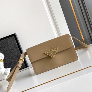 PRADA 1BD386 カーフスキン、ラムレザー ゴールド 斜め掛けバッグ、ショルダーバッグ、ハンドバッグ クラシック、ミニ 24x18x11cm サイズ:24x18x11cm