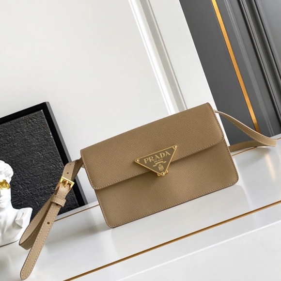 PRADA 1BD386 カーフスキン、ラムレザー ゴールド 斜め掛けバッグ、ショルダーバッグ、ハンドバッグ クラシック、ミニ 24x18x11cm サイズ:24x18x11cm PRADA 1BD386 カーフスキン、ラムレザー ゴールド 斜め掛けバッグ、ショルダーバッグ、ハンドバッグ クラシック、ミニ 24x18x11cm サイズ:24x18x11cm