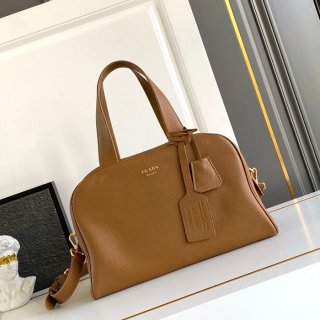 PRADA 1BB148 レザー ゴールド 斜め掛けバッグ、ショルダーバッグ、ハンドバッグ、ハンドバッグ クラシック 33x22x14cm サイズ:33x22x14cm