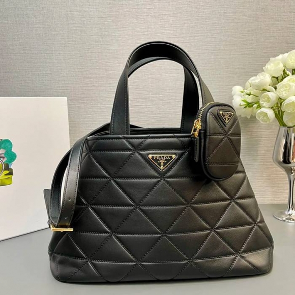 PRADA 1BG545 カーフスキン、ラムレザー プリント ショルダーバッグ、トートバッグ、ハンドバッグ トート 35x22x15cm サイズ:35x22x15cm PRADA 1BG545 カーフスキン、ラムレザー プリント ショルダーバッグ、トートバッグ、ハンドバッグ トート 35x22x15cm サイズ:35x22x15cm