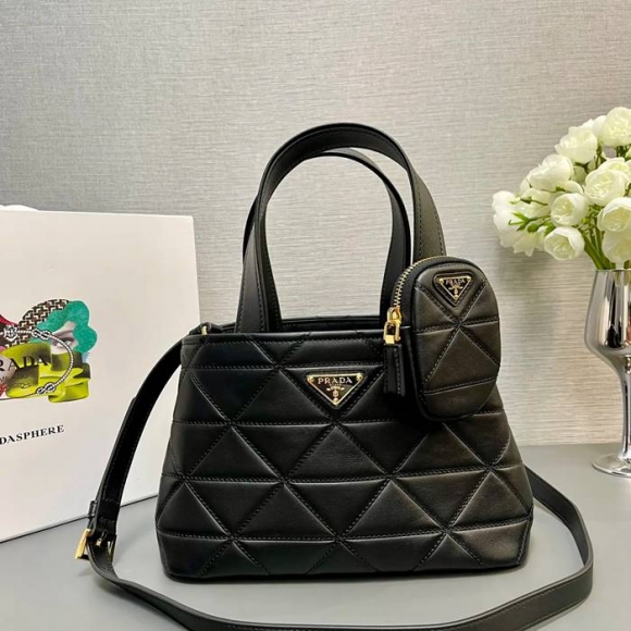 PRADA 1BG548 カーフスキン、ラムレザー プリント 斜め掛けバッグ、ショルダーバッグ、トートバッグ、ハンドバッグ トート、ミニ 26x17x14cm サイズ:26x17x14cm PRADA 1BG548 カーフスキン、ラムレザー プリント 斜め掛けバッグ、ショルダーバッグ、トートバッグ、ハンドバッグ トート、ミニ 26x17x14cm サイズ:26x17x14cm