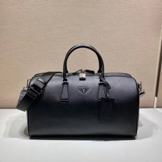 PRADA 2VC018 サフィアーノレザートラベルバッグ サイズ:50x27.5x25cm PRADA 2VC018 サフィアーノレザートラベルバッグ サイズ:50x27.5x25cm