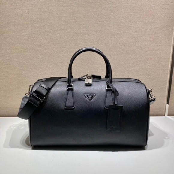 PRADA 2VC018 サフィアーノレザートラベルバッグ サイズ:50x27.5x25cm PRADA 2VC018 サフィアーノレザートラベルバッグ サイズ:50x27.5x25cm
