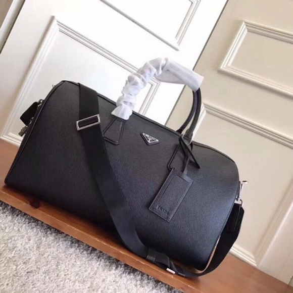 PRADA 2VC018 十字紋牛皮トラベルバッグ 配色 サイズ:45.5x25x17cm PRADA 2VC018 十字紋牛皮トラベルバッグ 配色 サイズ:45.5x25x17cm