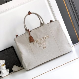PRADA 2VG131 キャンバストート 斜め掛け サイズ:43x30x20cm